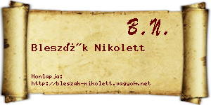 Bleszák Nikolett névjegykártya
